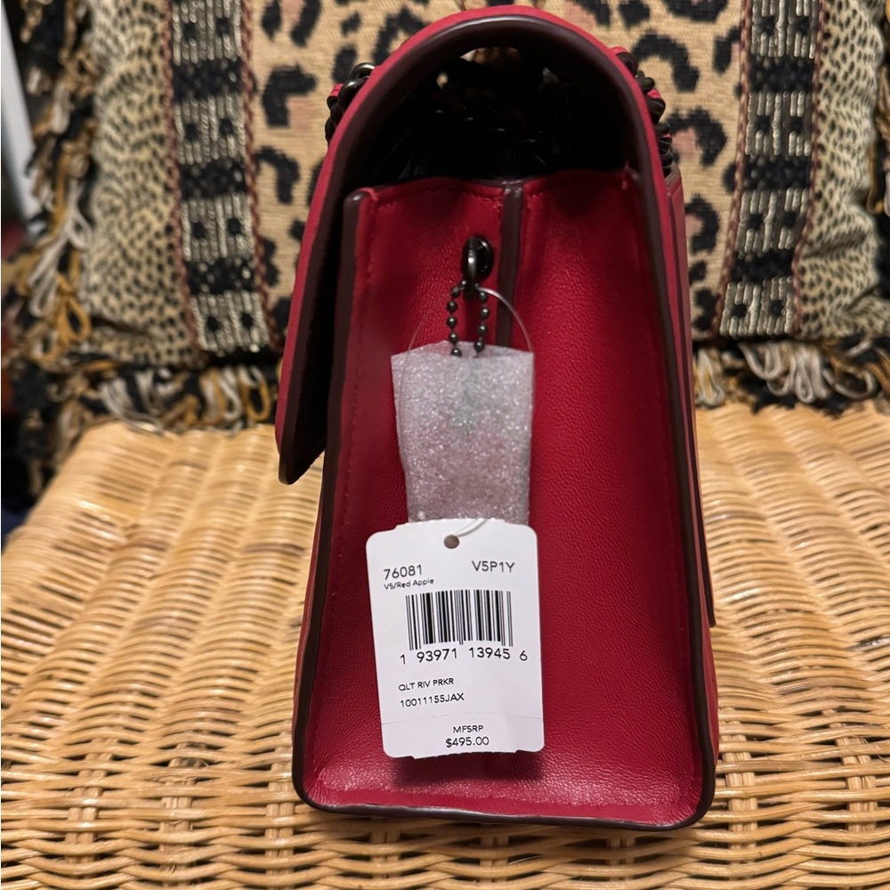 Coach Quilted Rivets Parker - Red Apple - Picture 4 of 7